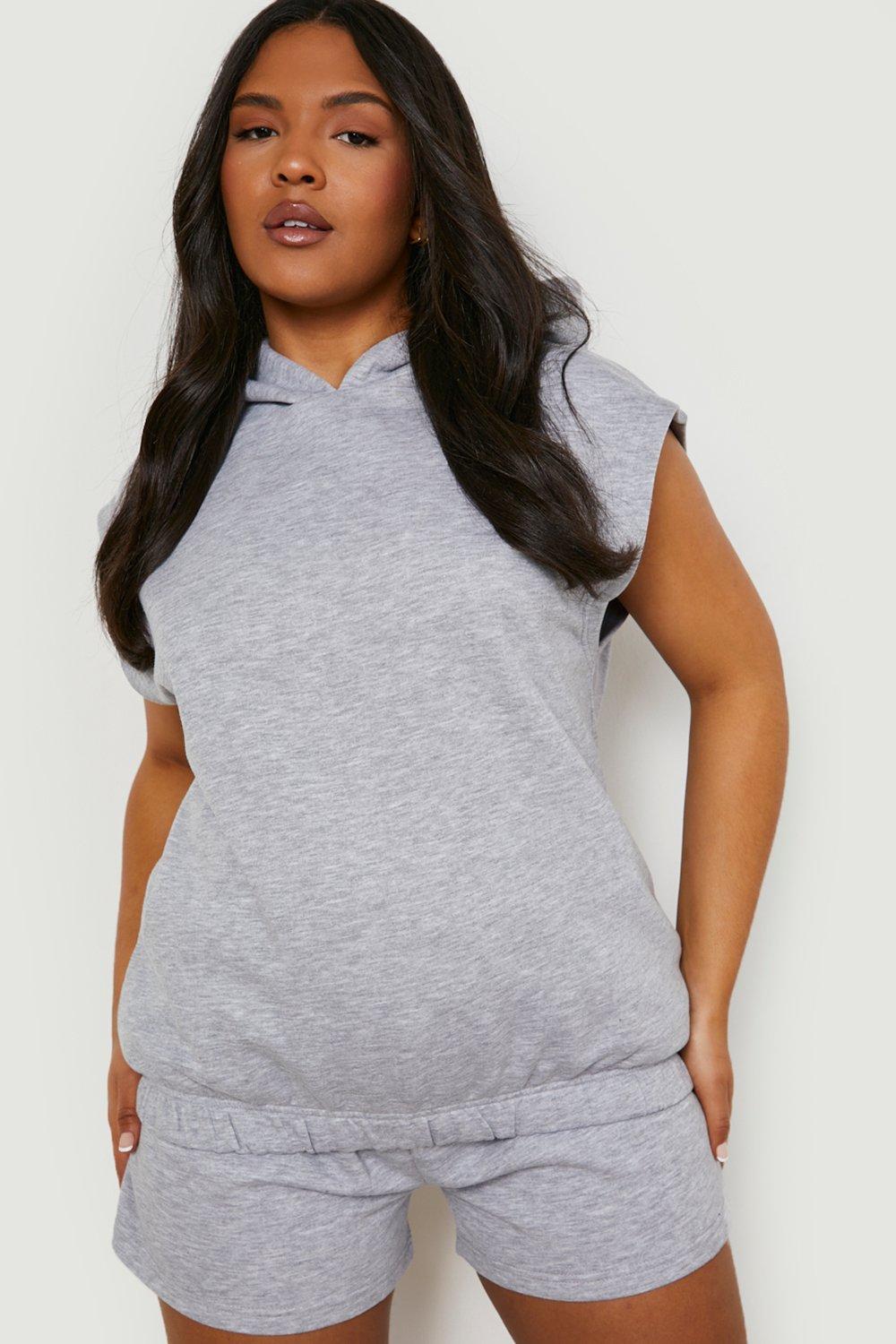 Plus size outlet short sleeve hoodie